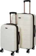 Expandable Spinner Wheel Luggage Set, White, 2-Piece (20"/28"), Lightweight ABS Material