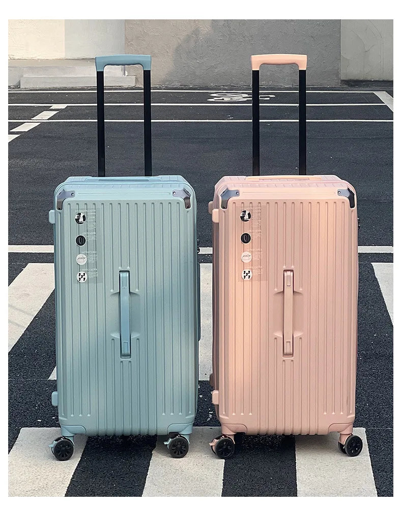 2024 New Large Capacity Cup Holder Luggage Suitcase USB Charging Women Girl Carry-On Boarding Luggage Travel 20/24/26/28 inch